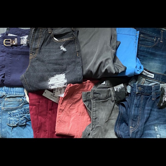 Bundle of 10 NWT men’s pants all sizes/colors - Picture 1 of 7
